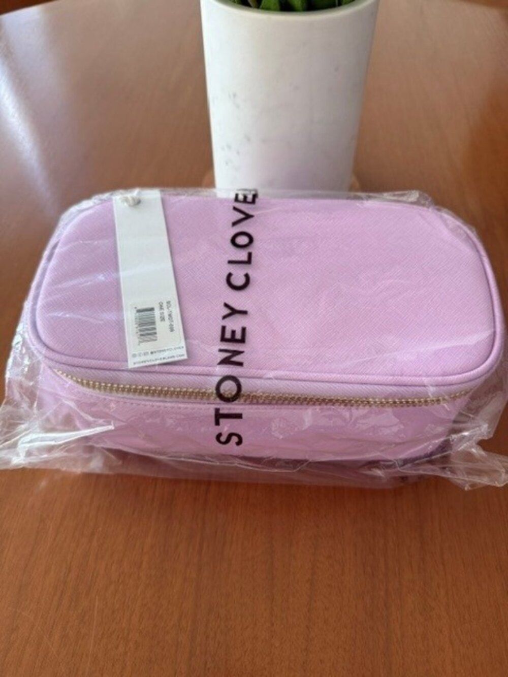 NEW NWT STONEY CLOVER LANE SCL MIRROR POUCH ZIPPER TEXTURED LEATHER $128